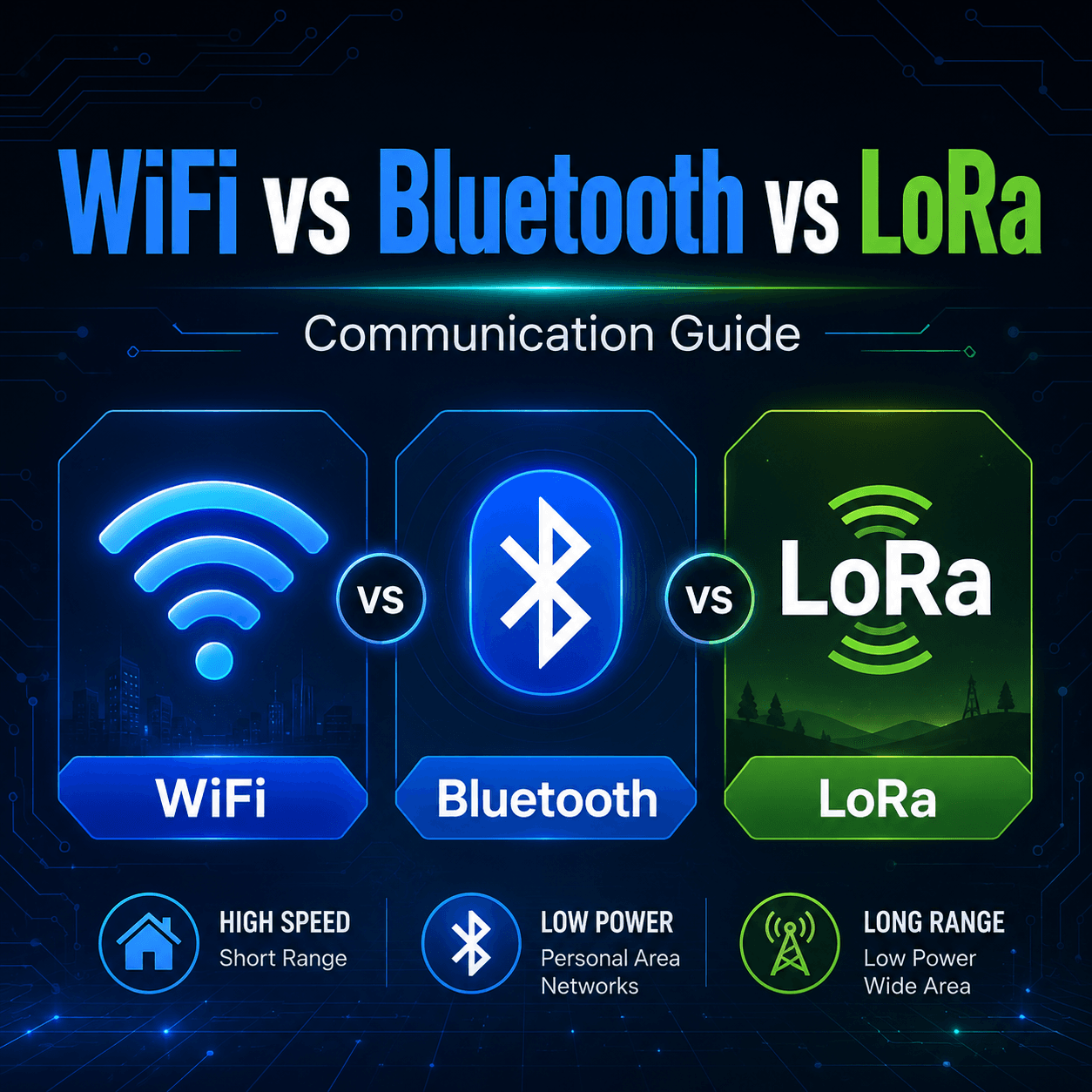 WiFi vs Bluetooth vs LoRa: Which Wireless Communication Should You Use?